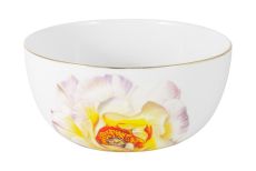 Салатник, 14х7 см, 750 мл, фарфор F, белый, с золотистым кантом, Камелия, Flowers, 59119