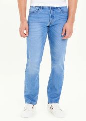 Blue Stretch Straight Fit Jeans