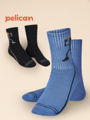 UEGL3362/1(2) Носки детские Джинс/черный(10/49) Pelican