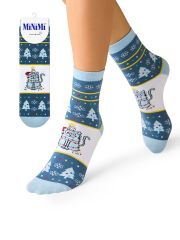 MINI INVERNO 3300-7 (кот, заяц, такса) Minimi Носки Jeans (Синий)