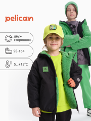BZIM3320 Двусторонняя ветровка для мальчиков Черный(49) Pelican