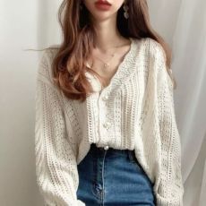 Вязаный ажурный кардиган, 2 цвета