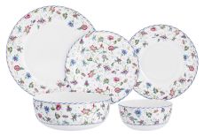 Сервиз обеденный, 6 перс, 21 пр, фарфор F, белый, Цветы, Buckingham, 60514