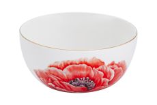Салатник, 14х7 см, 750 мл, фарфор F, белый, с золотистым кантом, Мак, Flowers, 60494