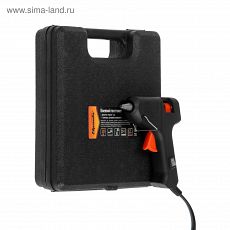 4365127 Клеевой пистолет Sparta 93025, 20 Вт, 7 мм, 2.5 г/мин, 86°С, антикапельная защита, в кейсе