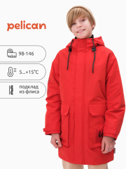 BZRM3371 Плащ для мальчиков Красный(18) Pelican
