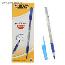 1314672 ЦЕНА ЗА 4 ШТ! Ручка шариковая BIC Round Stic Exact, чернила синие, узел 0.7мм, одноразовая