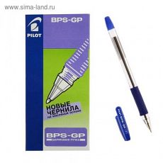 1194466 Ручка шариковая Pilot BPS-GP, резиновый упор, 0.7мм, масляная основа, стержень синий