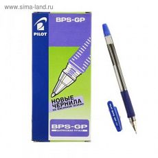 1194469 Ручка шариковая Pilot BPS-GP, резиновый упор, 1.0мм, масляная основа, стержень синий