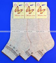 Ногинск носки женские лен ажурные с орнаментом