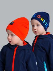 12513181 PLAYTODAY Шапка оранжевый,тёмно-синий