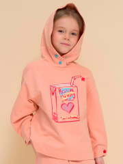 GFNK3318 Толстовка для девочек Персиковый(33) Pelican
