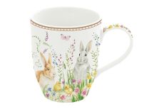 Кружка, 350 мл, фарфор P, белая, Кролики и цыплята, Happy Easter, 62779