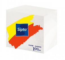 021335	СИПТО Салфетки бумажные «Sipto» 100л. белая