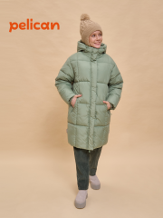 GZFZ3362/1 Пальто для девочек Оливковый(30) Pelican