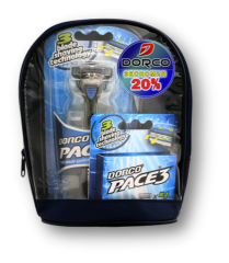 Набор подарочный DORCO РАСЕ-3 (2 предмета) (Станок для бритья (+ 2 кассеты) +Кассеты 4шт.) в косметичке