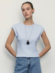 514752 ZARINA Футболка серо-голубой