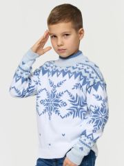 Свитер детский 5232-10150 белый/зимнее утро/осеннее небо VAY