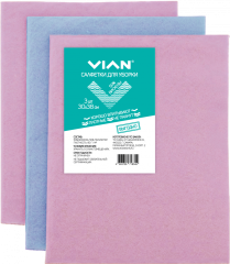 Салфетки для уборки VIAN, вискоза 50%, цвет произвольный, 30х38 см, 3 шт
