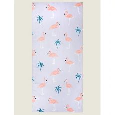 Lilac Flamingos Beach Towel