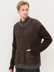 Кардиган мужской 7232-16001 горький шоколад/титаниум BE YOU