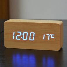 Электронные часы в деревянном корпусе VST- синие цифры
