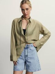 ZR2505092315-101 шорты джинсовые женские светлый индиго ZARINA