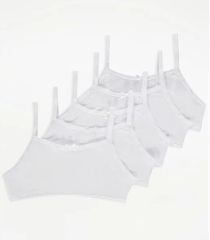 White Basic Crop Tops 5 Pack