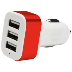 Автомобильное зарядное устройство Energy ET-21A, 3 USB, 2,1A, цвет - красный