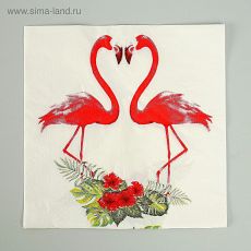 3536871 Салфетки бумажные «Парочка фламинго», набор 20 шт., 33х33 см