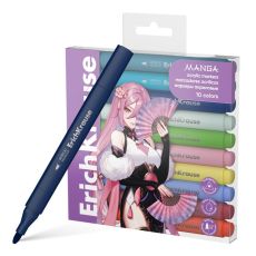 Маркеры акриловые 10 цветов, ErichKrause, Manga c пулевидным наконечником микс 10554988