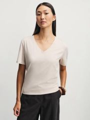 W_V-NECK3-62 футболка женская бежевый ZARINA
