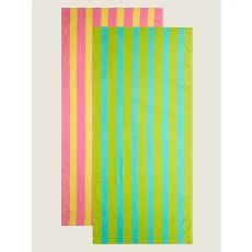 Pink & Green Printed Spot Beach Towel – Set of 2