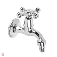 Кран водоразборный кор. излив, вентильный, со штуцером, 1/2