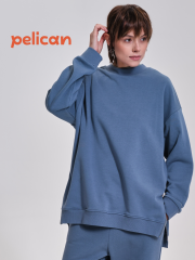 DFN6944 Толстовка женская Джинс(10) Pelican