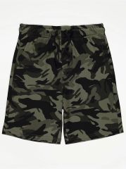 Khaki Camouflage Jersey Shorts