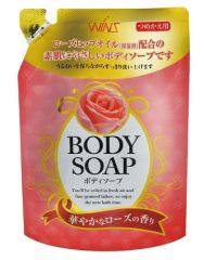 827196 NIHON Крем-мыло для тела Wins аромат розы мягкая упаковка 400 мл
