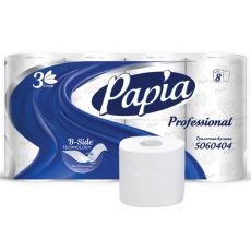 Туалетная бумага Papia 3 слоя, 8 рул