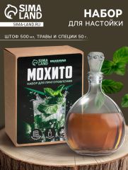 Подарочный набор для приготовления настойки «Мохито», набор специй, штоф