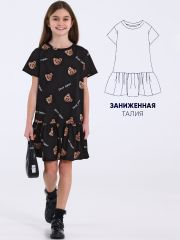 487844 Апрель Платье тедди на черном