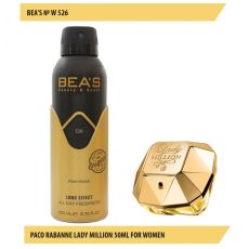 Дезодорант Beas W526 Paco Rabanne Lady Million For Women deo 200 ml, Дезодорант женский Beas W526 создан по мотивам аромата Paco Rabanne Lady Million