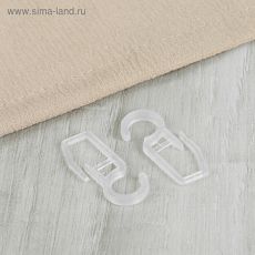 ЦЕНА ЗА УПАКОВКУ 100 шт! 1233567 Крючок для штор, на кольцо, 25 × 15 мм, цвет прозрачный