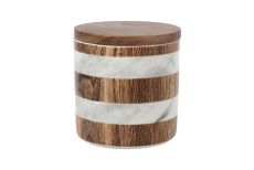 Банка для сыпучих продуктов, 700 мл, фарфор P/бамбук, коричневая, Wood&Marble, 63062