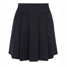 Senior Girls Navy Side Zip Pleated School Skirt
