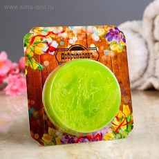 3023566 Мыло с мочалкой из люфы "Лайм", "Добропаровъ", 100 гр