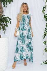 519544 LT Collection Платье бело-зелёный