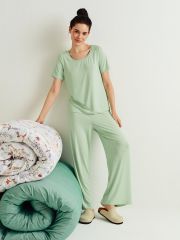 DMi_B VISCOSA 0227VI Пижама жен. (Футболка +Брюки расклеш) Minimi Пижама Menta (Зеленый)