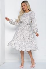 494043 LT Collection Платье бело-бежевый