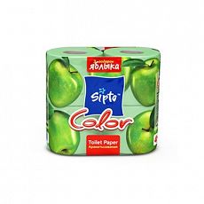 021316	Бумага туалетная «Sipto Color» 2-х слойная цветная, запах яблока (4рул.)