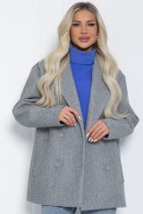 Б12484-7 Пальто LADY TAIGA Серое